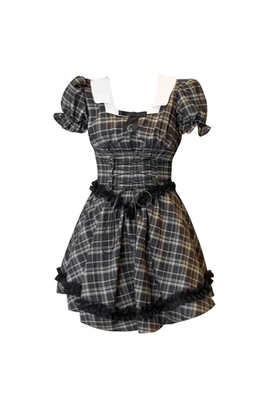 Gothic Lolita Plaid Dress - Dresses