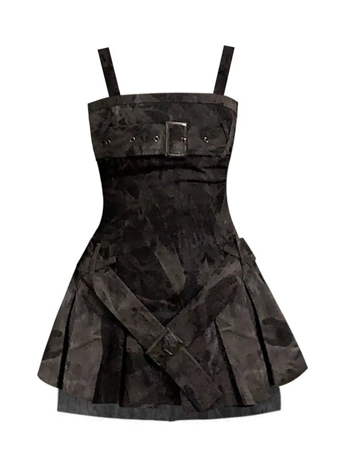 Gothic Mini Denim Dress - Dresses