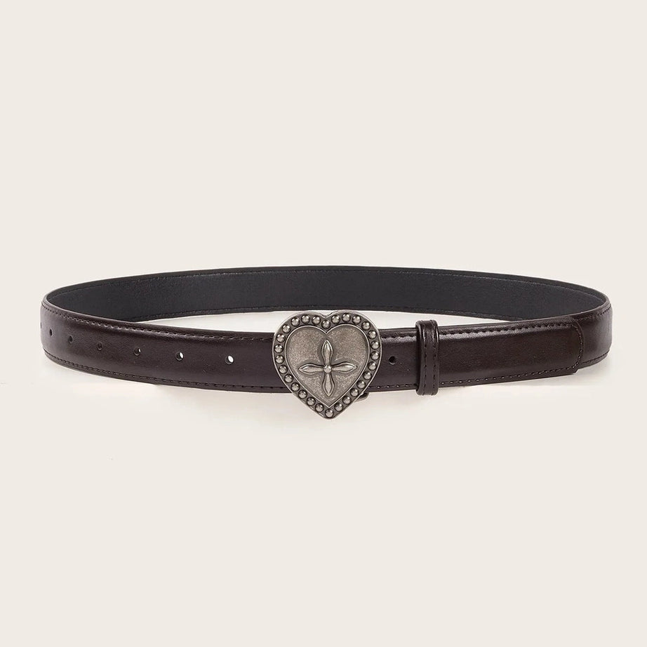 Retro Peach Heart Cross Belt Shoptery