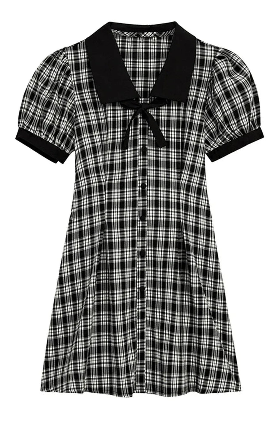 Gothic Plaid Peter Pan Dress - Dresses