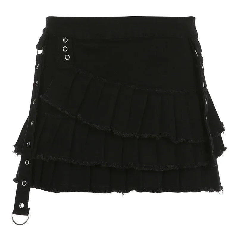Gothic Pleated Mini Skirt -