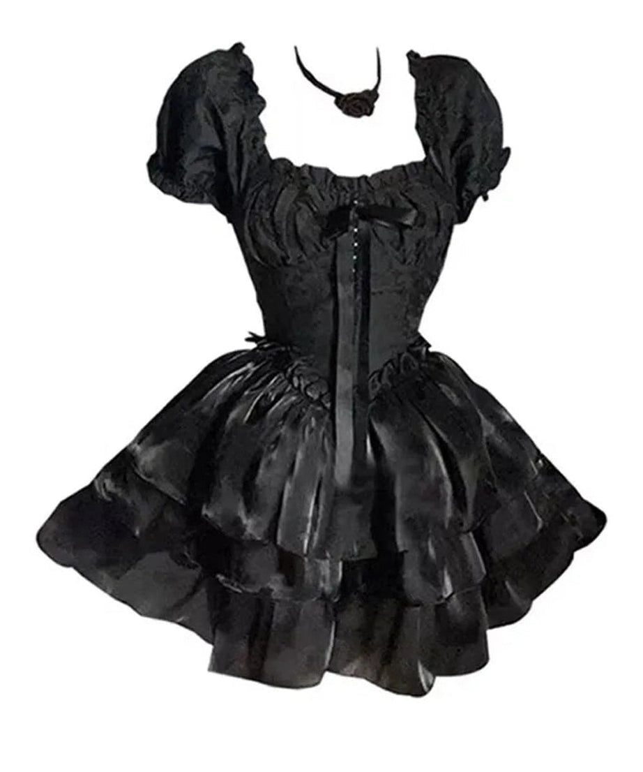 Gothic Princess Puff Sleeve Dress - Dresses