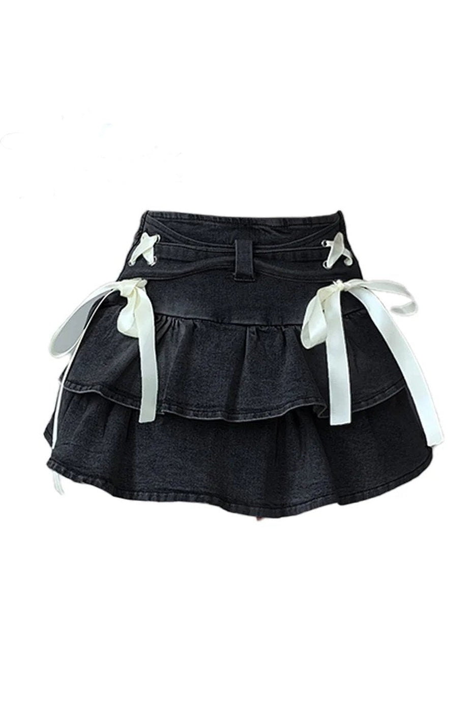 Gothic Ruffle Ribbon Mini Skirt - Skirts