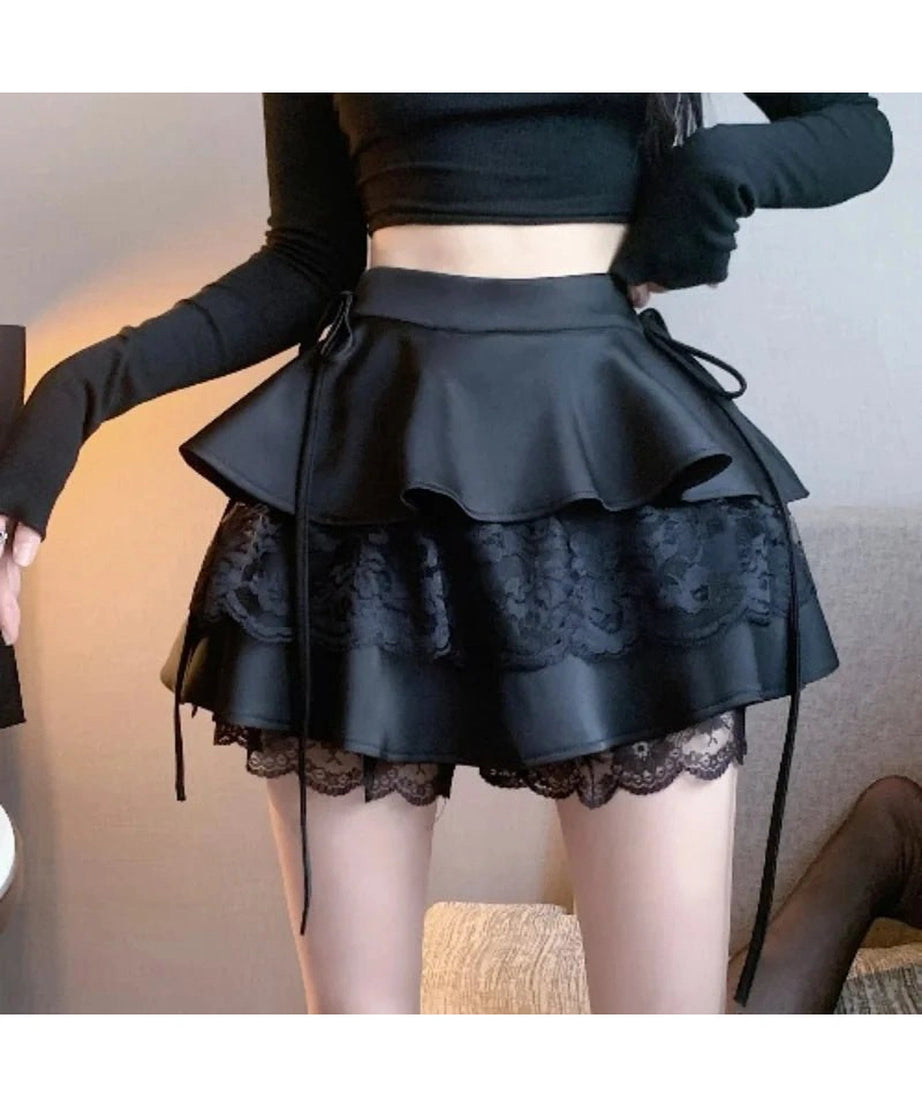 Gothic Ruffle Tiered Skirt -