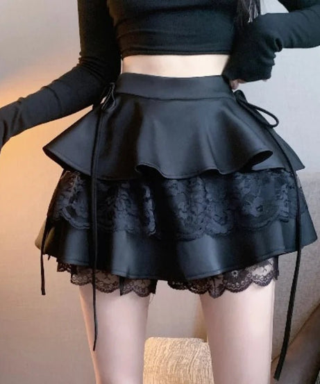 Gothic Ruffle Tiered Skirt -