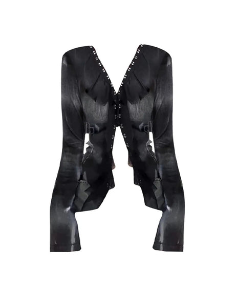 Gothic Sheer Tie - Dye Blouse - 