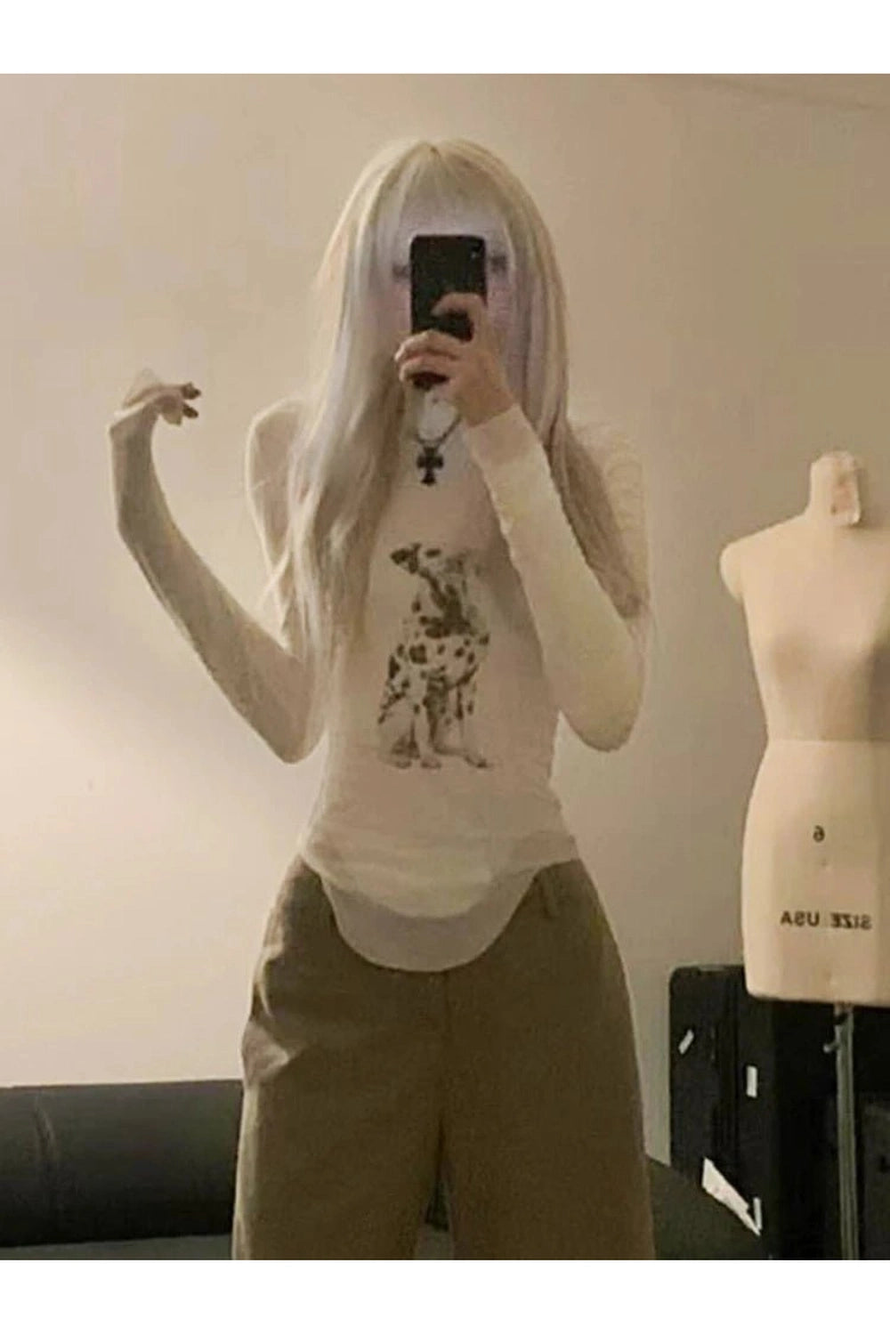 Alt Goth Skeleton Turtleneck Long Sleeve Top Shoptery