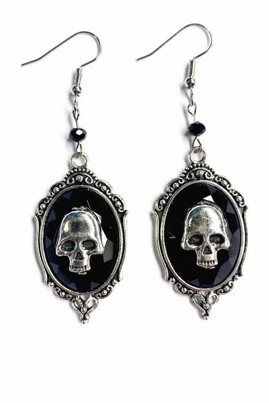 Gothic Skull Cameo Earrings - Earrings