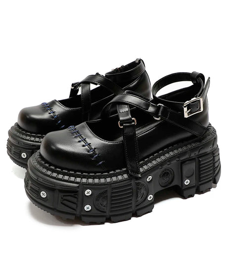 Gothic Stitched Punk Shoes - Shoes