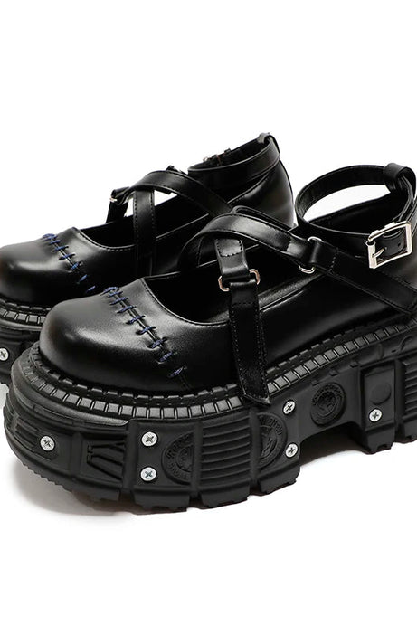 Gothic Stitched Punk Shoes - Shoes