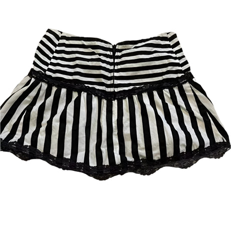 Kawaii Goth Striped Lace Mini Skirt Shoptery