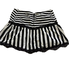 Kawaii Goth Striped Lace Mini Skirt Shoptery