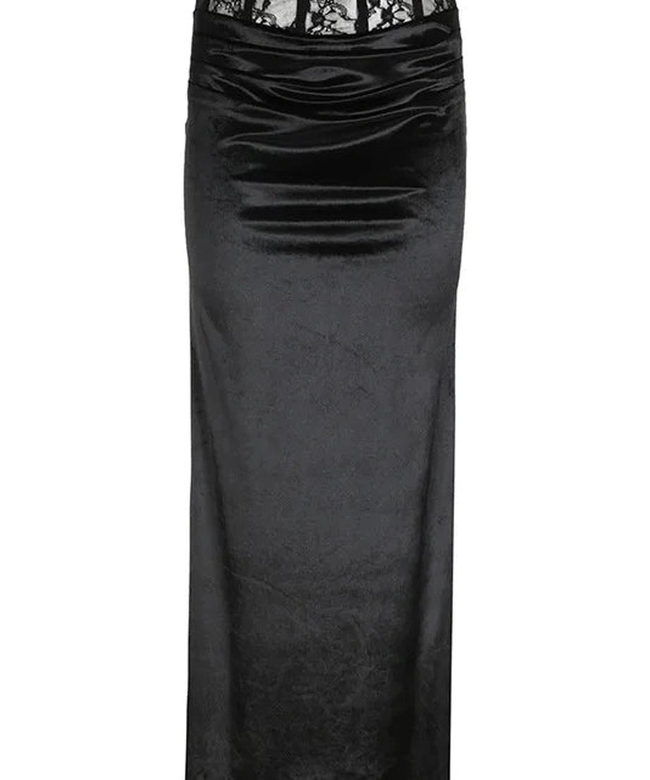 Gothic Velvet Trumpet Skirt - Skirts