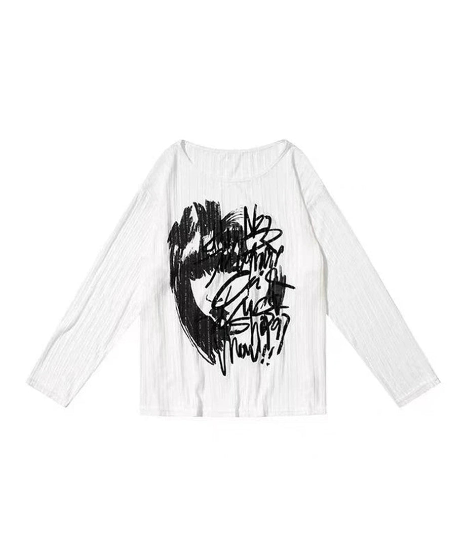 Graffiti Street Style Oversized Sweater - 