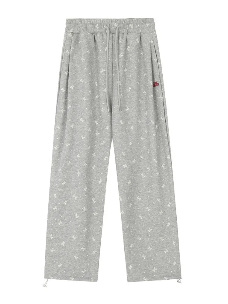 Gray Bow Cozy Lounge Pants - Pants