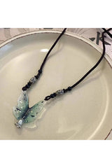 Edgy Green Butterfly Necklace Shoptery