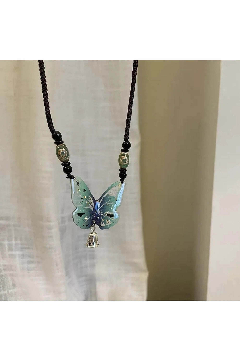 Edgy Green Butterfly Necklace Shoptery