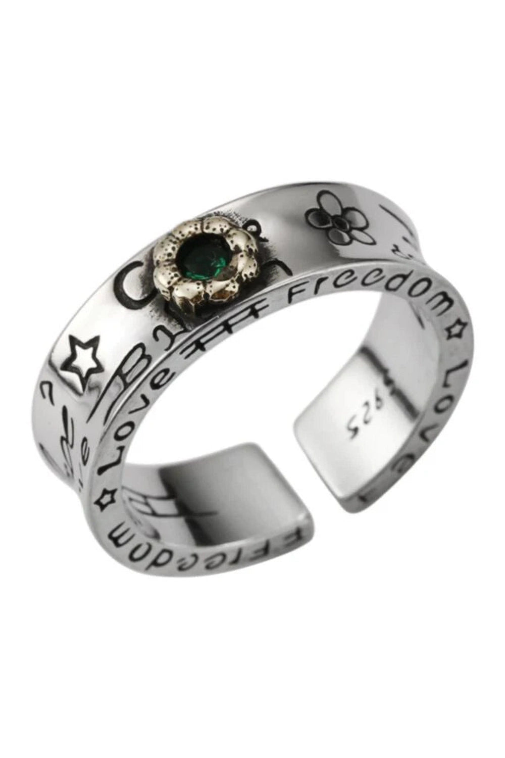 Edgy Green Zircon Flower Rings Shoptery