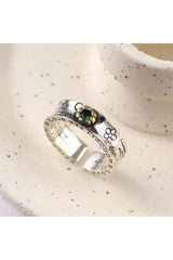 Edgy Green Zircon Flower Rings Ring 17mm Shoptery