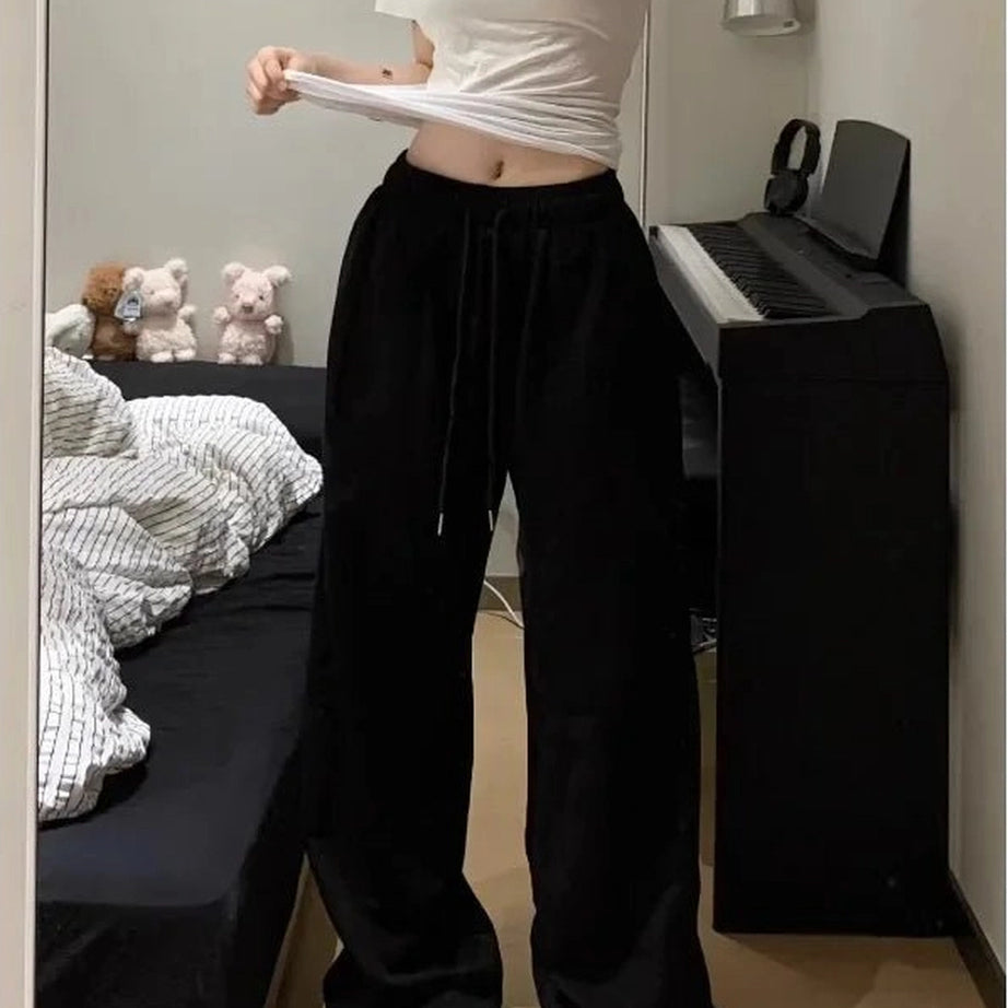 Grey Casual Wide Joggers Shoptery