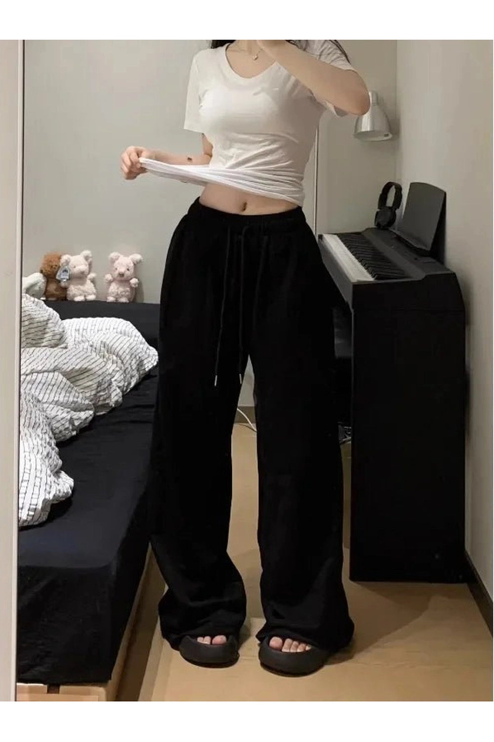 Grey Casual Wide Joggers Shoptery