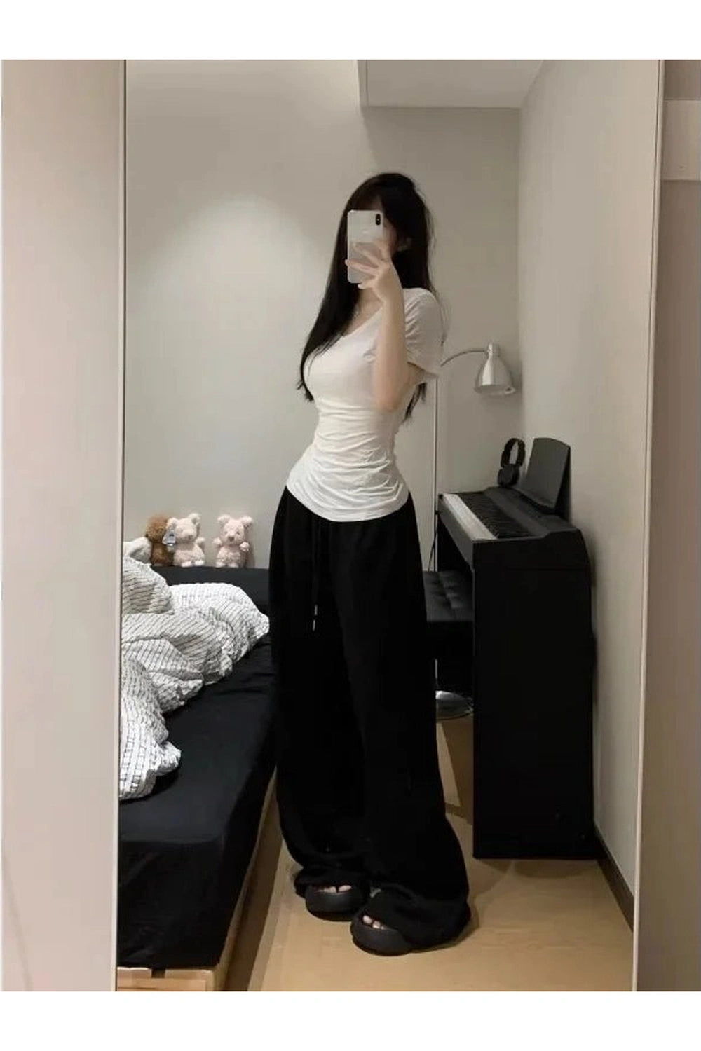 Grey Casual Wide Joggers Shoptery