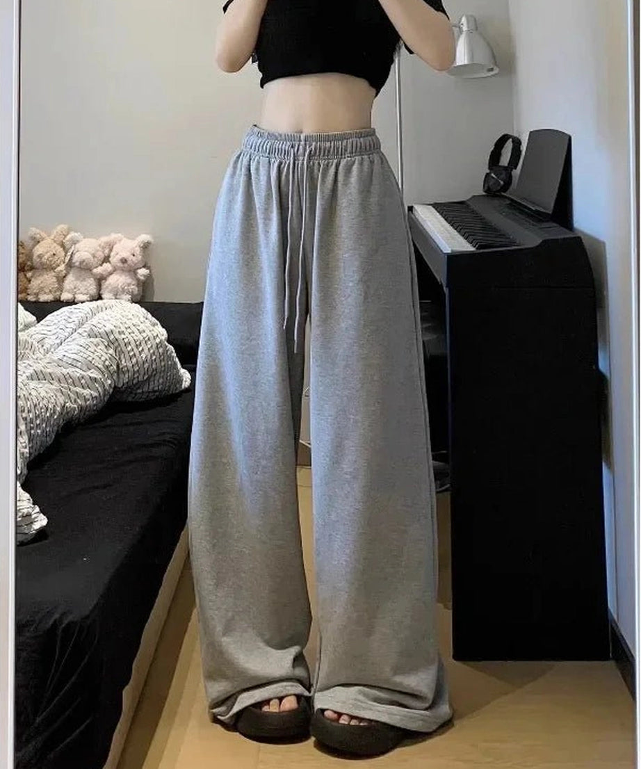 Grey Casual Wide Joggers -