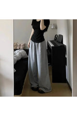 Grey Casual Wide Joggers Shoptery