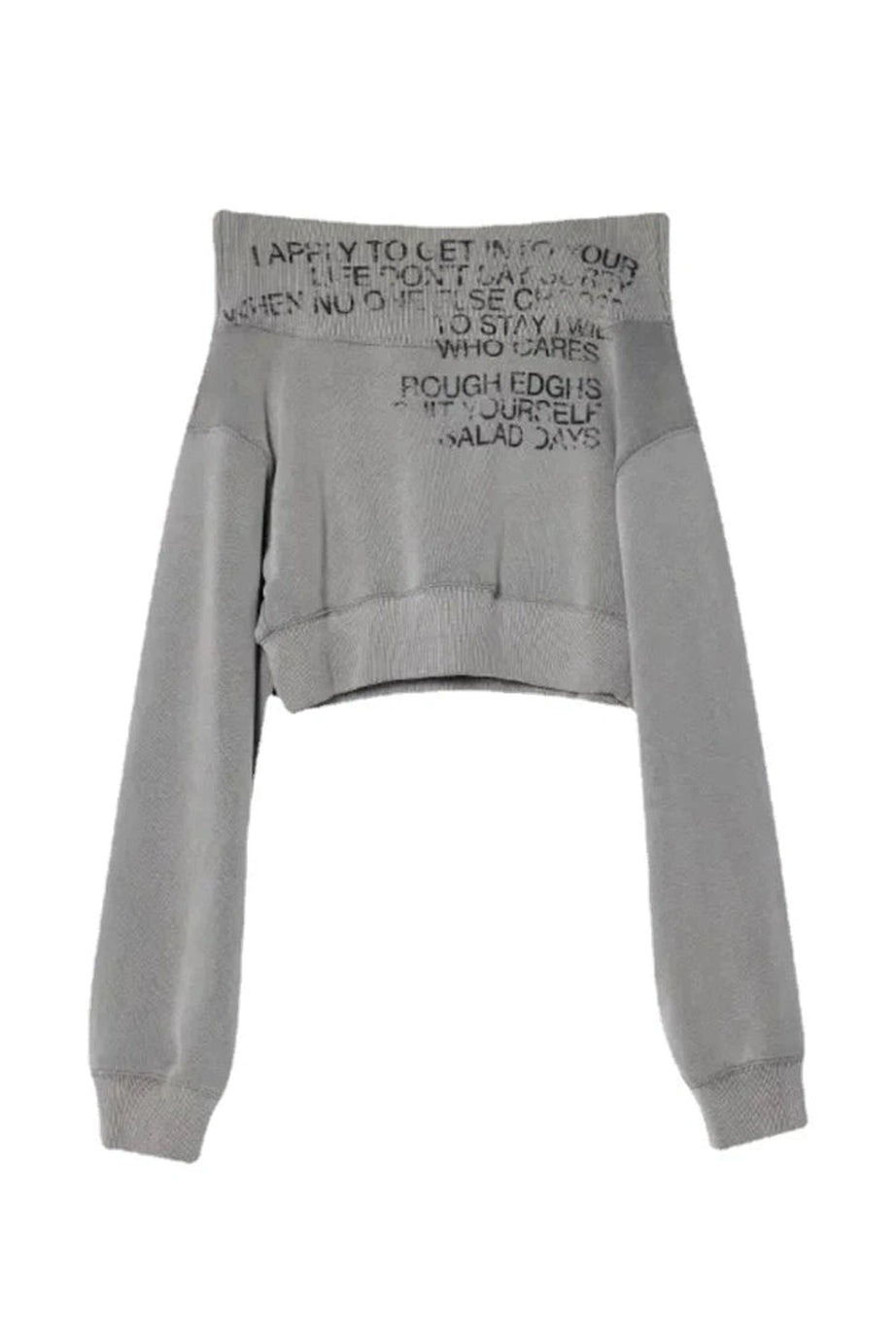 Grey Cipher Cropped Sweatshirt - Sweatshirts