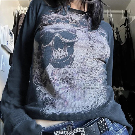 Alt Angel Graphic Waffle Top C Shoptery