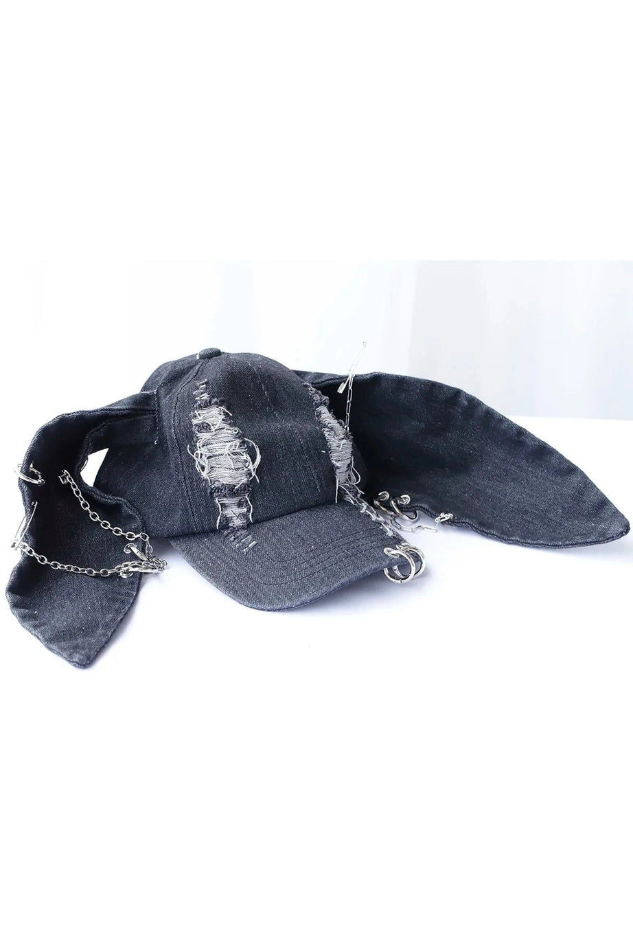 Grunge Bunny Ear Chain Cap - 