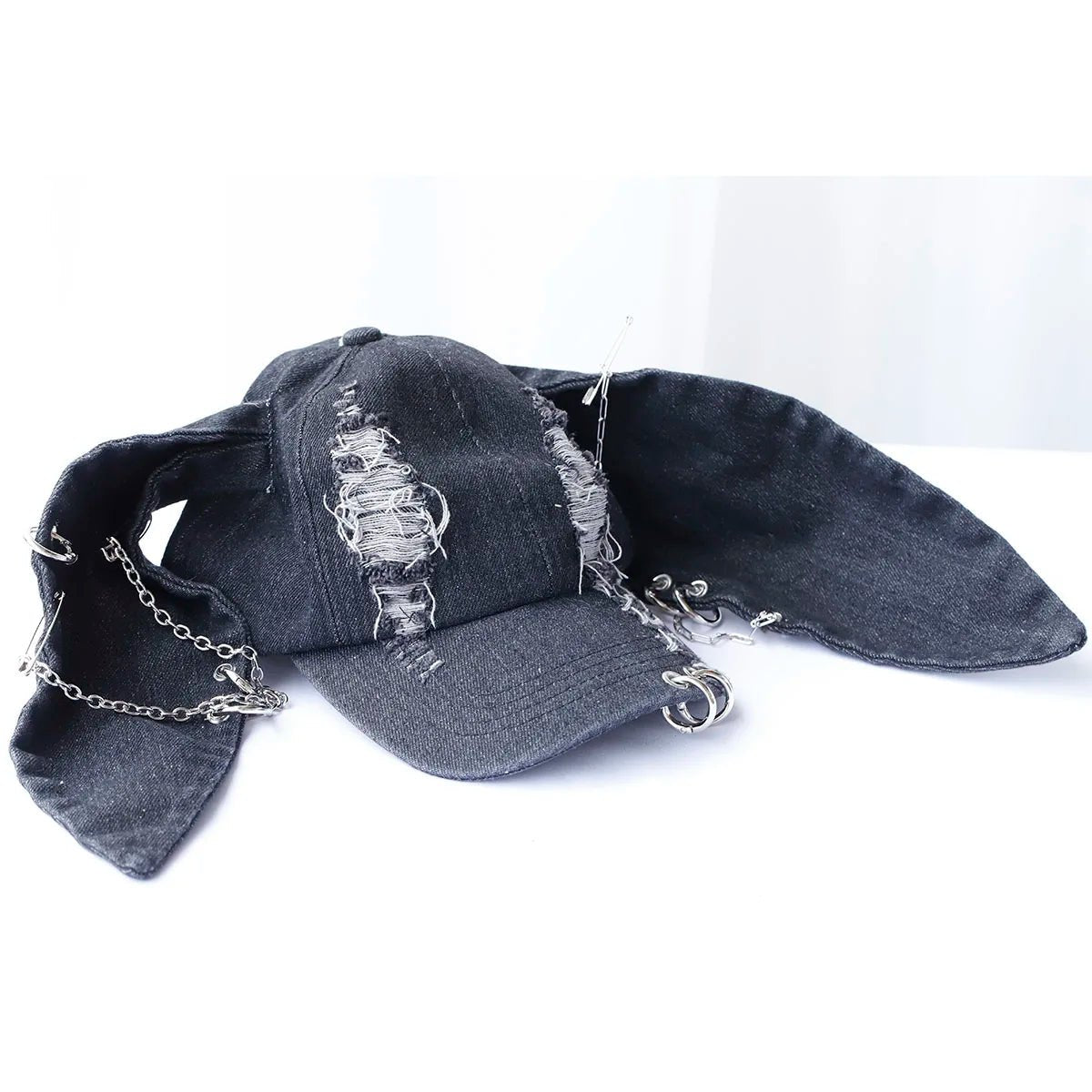 Grunge Bunny Ear Chain Cap - 