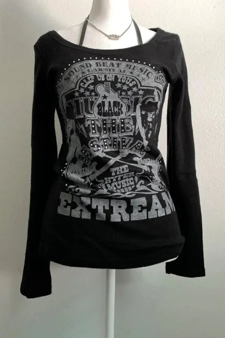 Grunge Festival Long Sleeve Top - Shirts & Tops