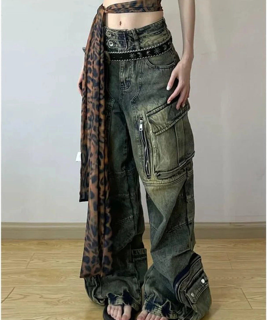 Grunge Oversized Cargo Pants - Pants