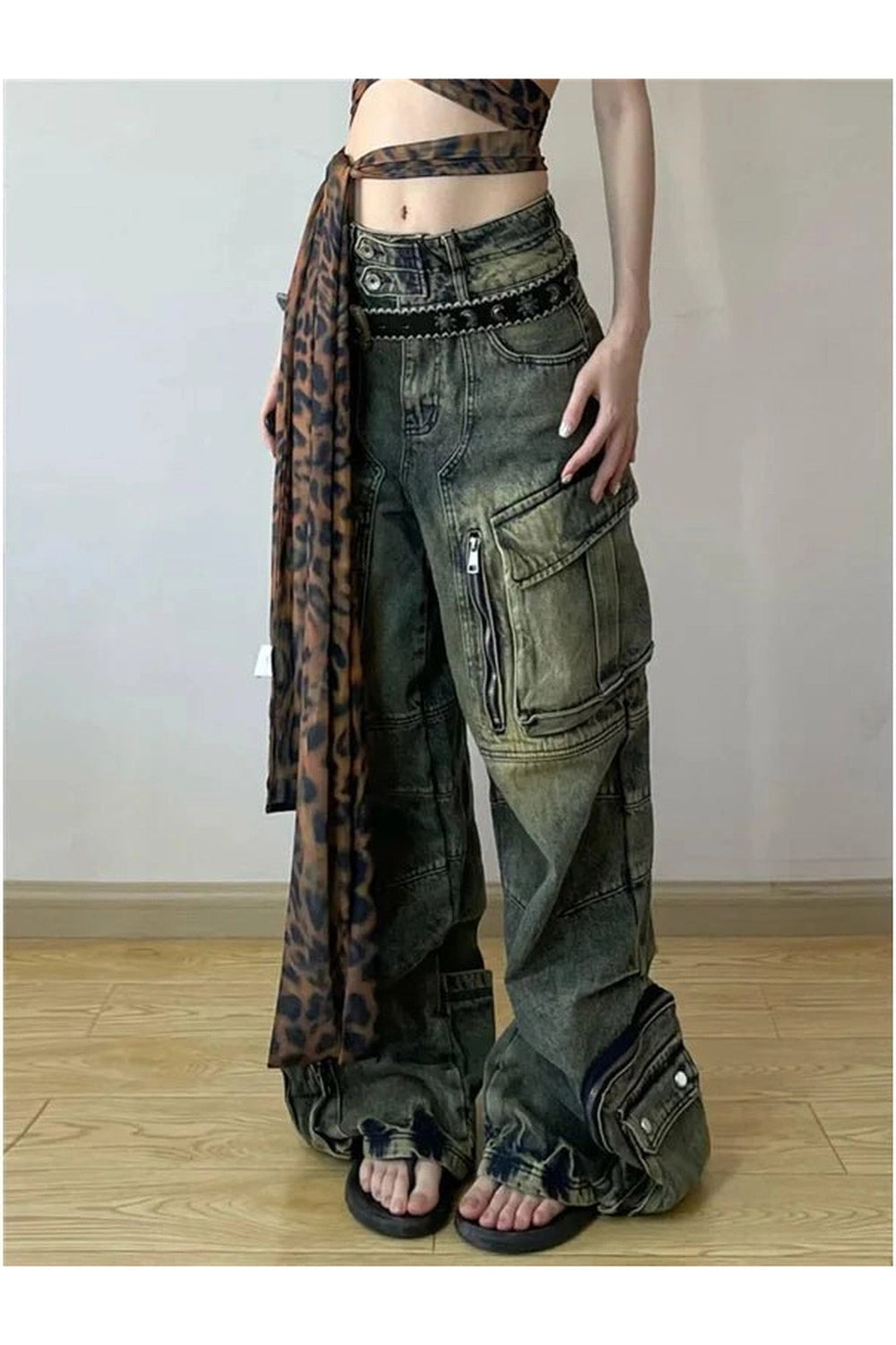 Grunge Oversized Cargo Pants - Pants