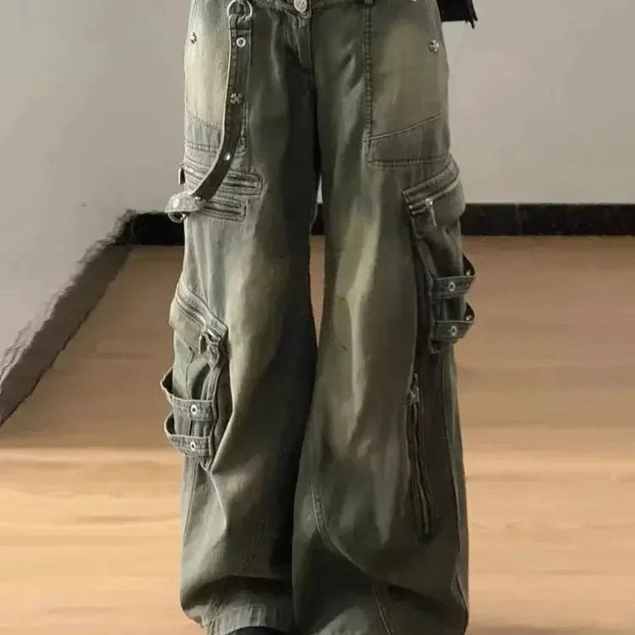 Y2k Strapped Cargo Pants Shoptery