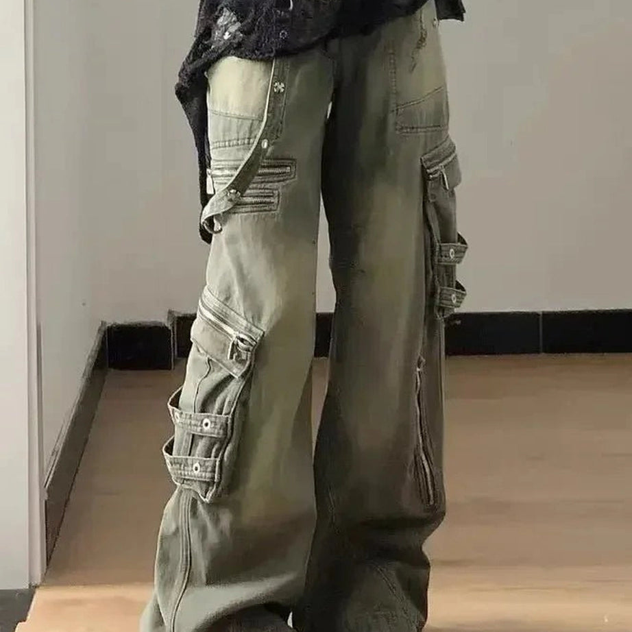 Y2k Strapped Cargo Pants Shoptery