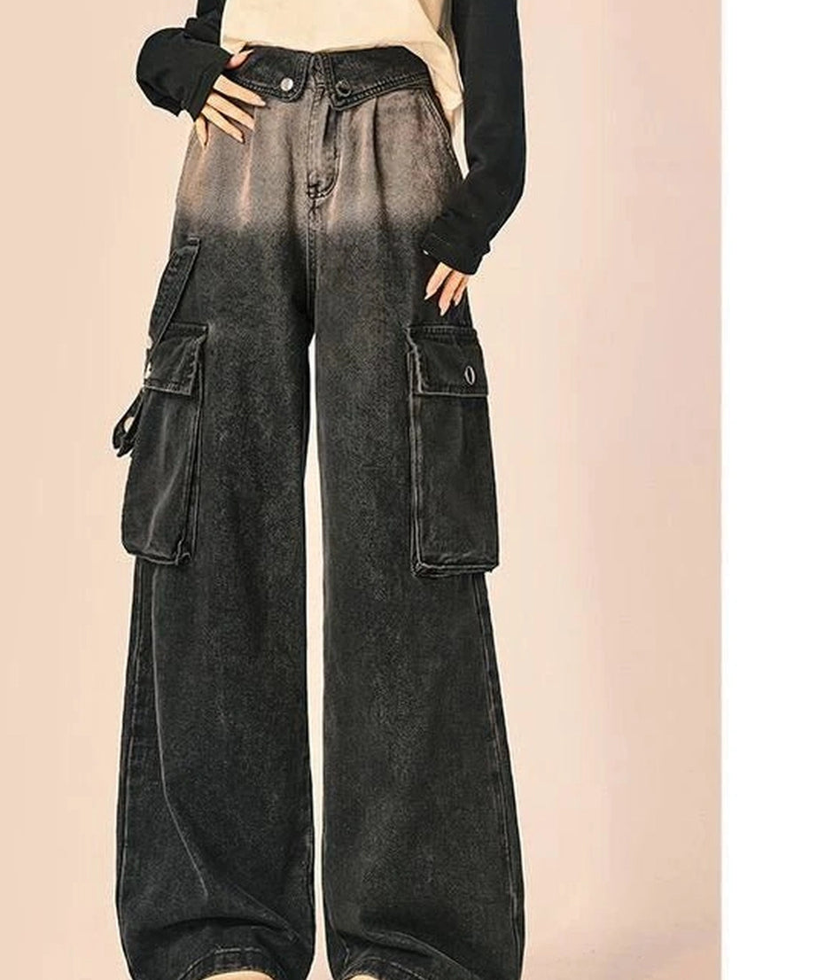 Grunge Utility Baggy Pants - Pants