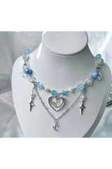 Handmade Blue Heart Necklace Shoptery
