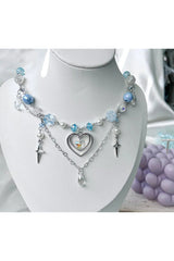 Handmade Blue Heart Necklace Shoptery