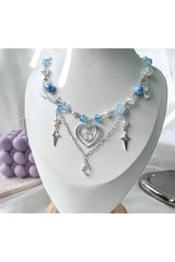 Handmade Blue Heart Necklace Shoptery