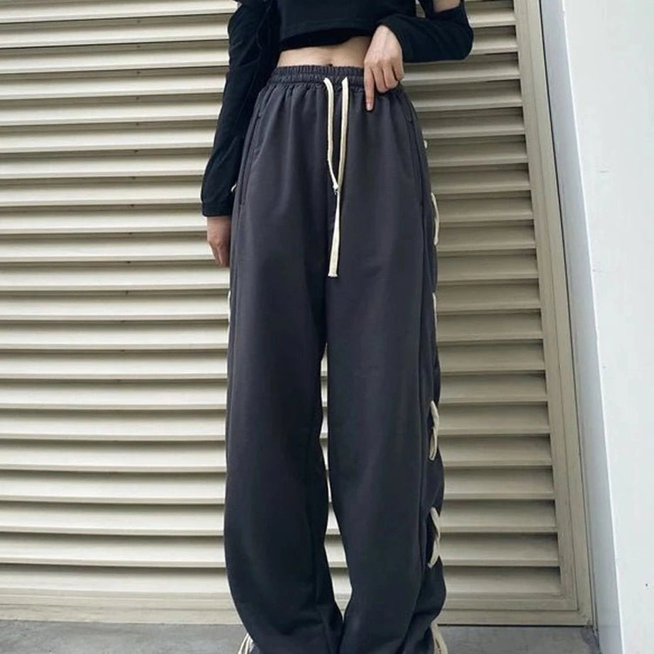Edgy Bandage Wide Pants Shoptery