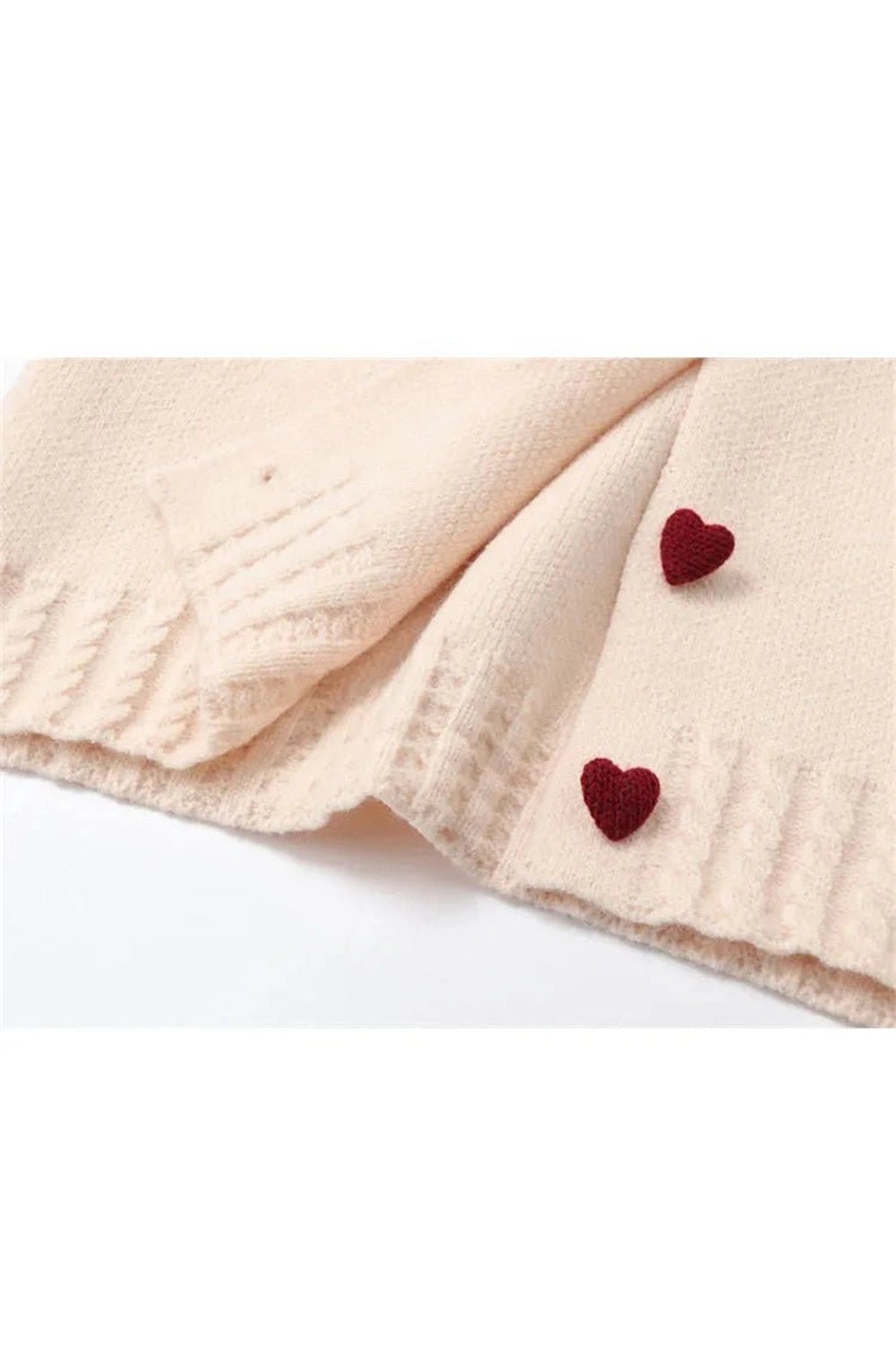 Retro Fall Heart Button Contrast Collar Cardigan Shoptery