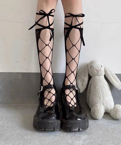 Heart Hollow Lace Socks - Socks