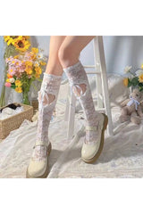 Coquette Heart Hollow Lace Socks Shoptery