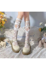 Coquette Heart Hollow Lace Socks Shoptery