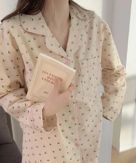 Heart Print Pajama Set - Pajamas