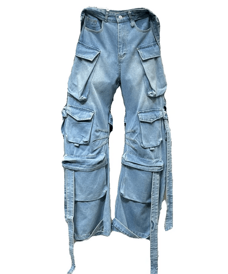 Heavy Duty Denim Cargo Pants - Pants