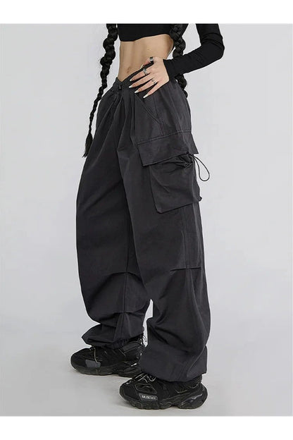 Fall High-Waisted Utility Track Pants Shoptery