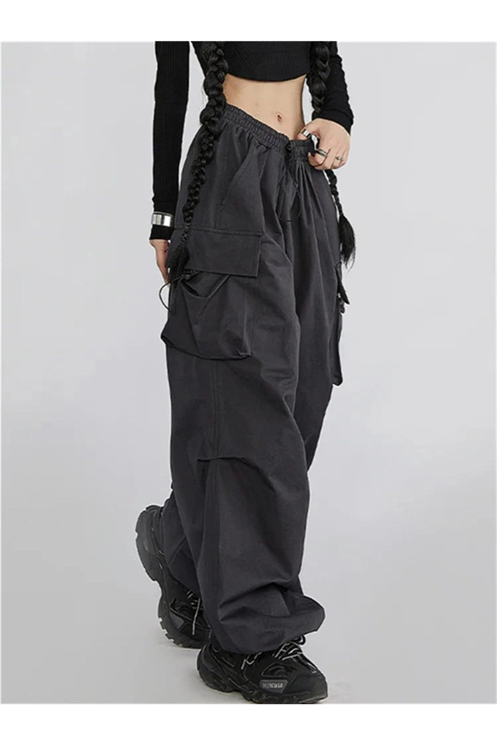Fall High-Waisted Utility Track Pants Shoptery